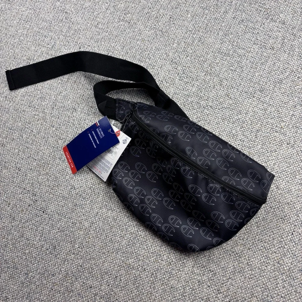Champion Avery Waist Black AOP Fanny Pack Black NWT